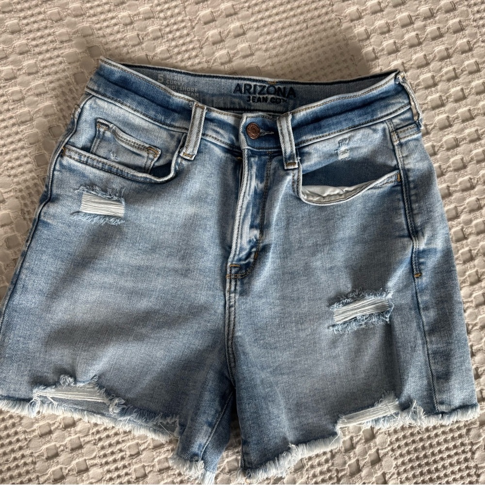 Arizona Jean Company Women's Distressed Blue Jean Shorts